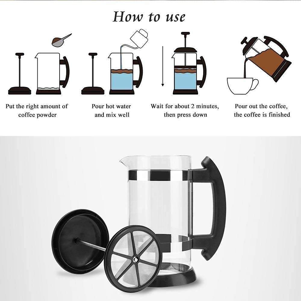 304 Stainless Steel Borosilicate Glass Coffee Maker 34oz M951429