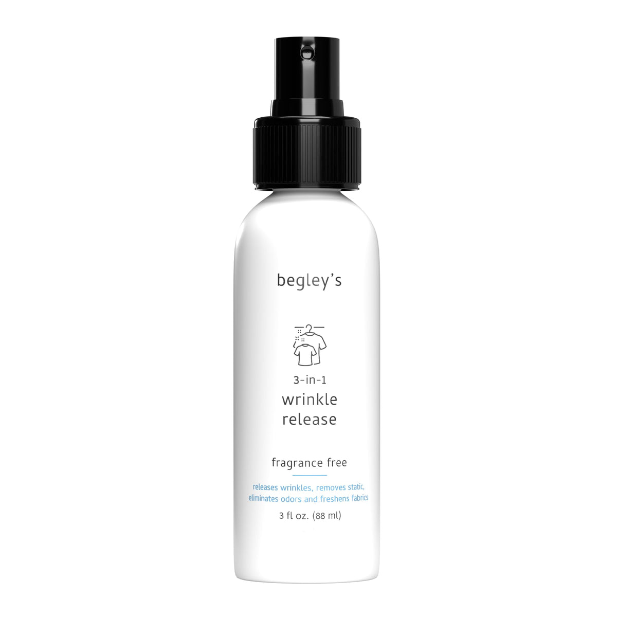3-in-1 Wrinkle Remover, Static Cling Remover, Odor Eliminator and Fabric Refresher Spray, Fragrance-Free, 3 oz B73659