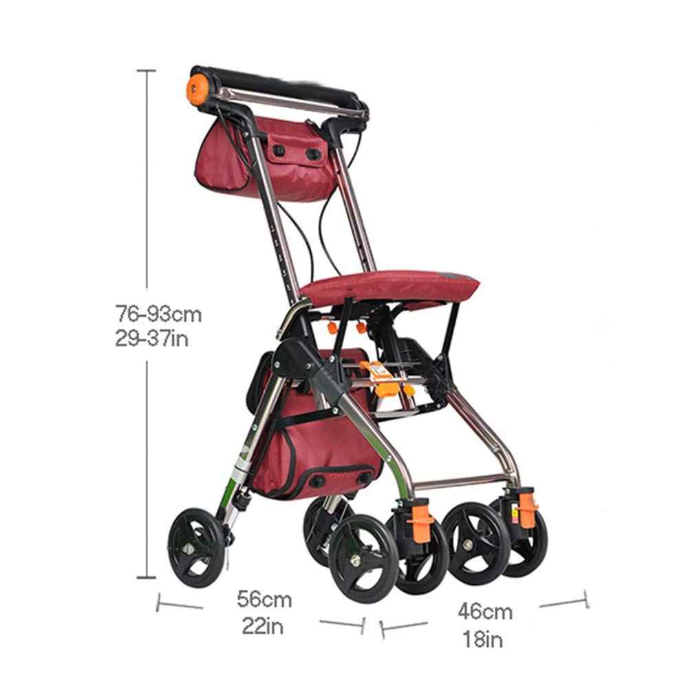 4 Wheels Foldable Rollator Walker with Seat J7041