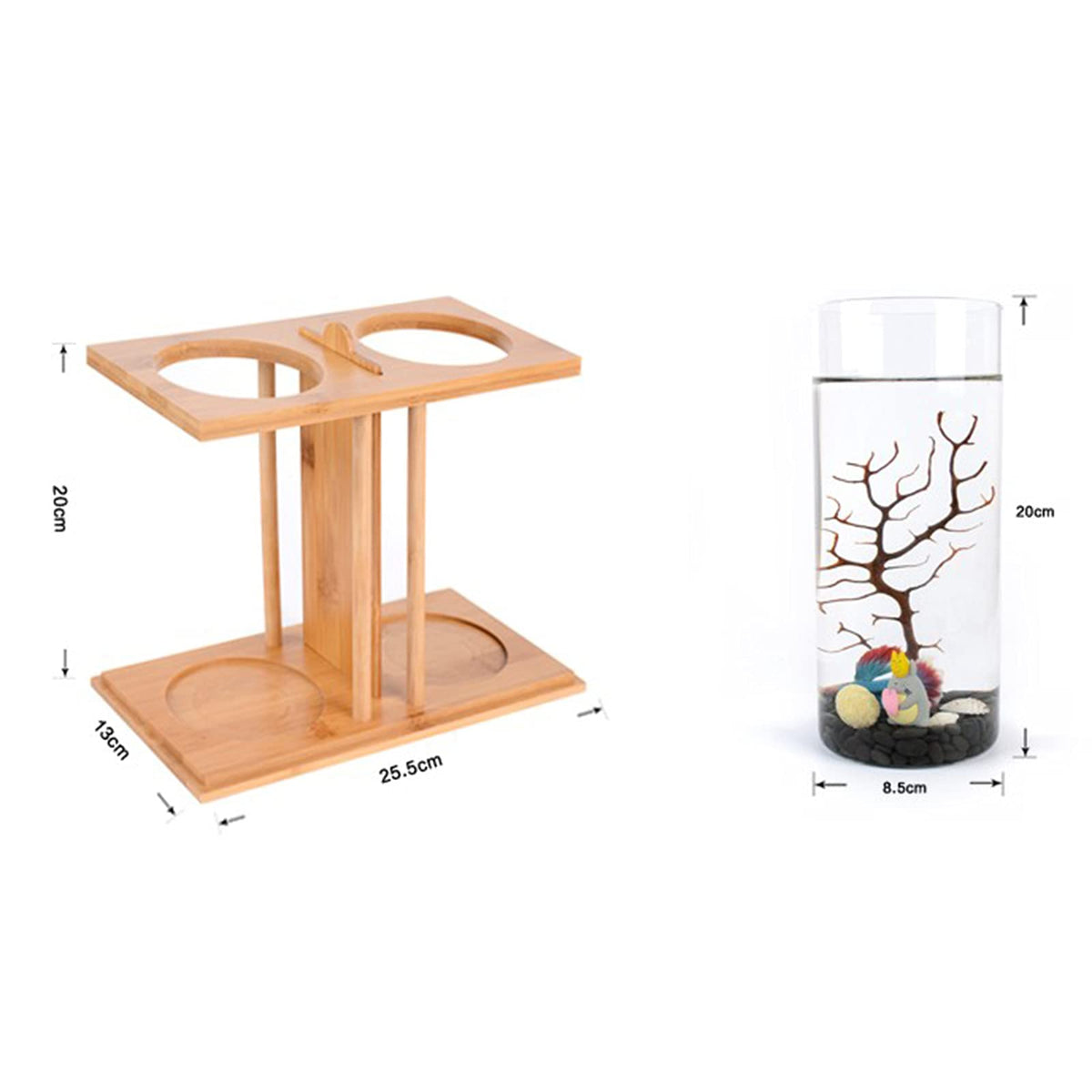 Bamboo Desktop Aquarium with LED Light K6681