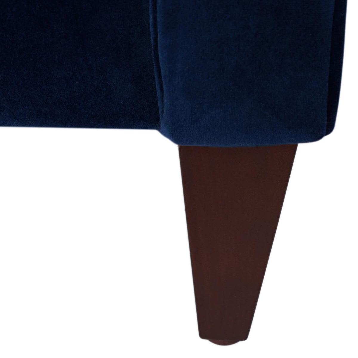 84" Tufted Navy Blue Velvet Sofa with Two Reversible Cushions N2149
