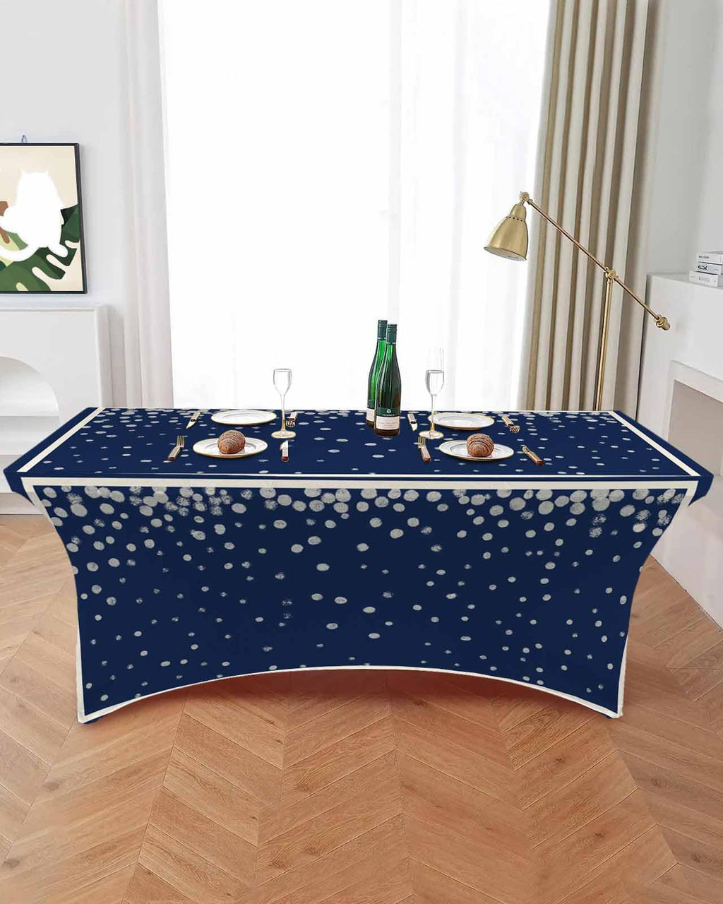 Silver Speckle Spandex Table Cloth for 6FT X8381