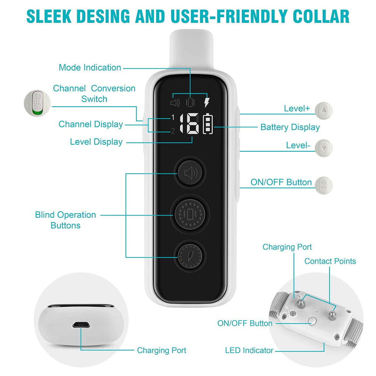 Waterproof Rechargeable Dog Training Collar with Remote Z388