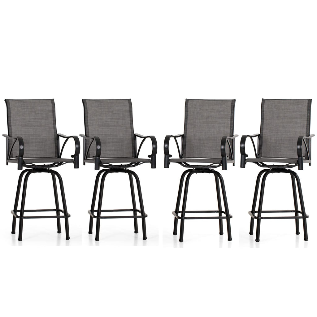 Set of 4 Swivel Outdoor Bar Stools F7087