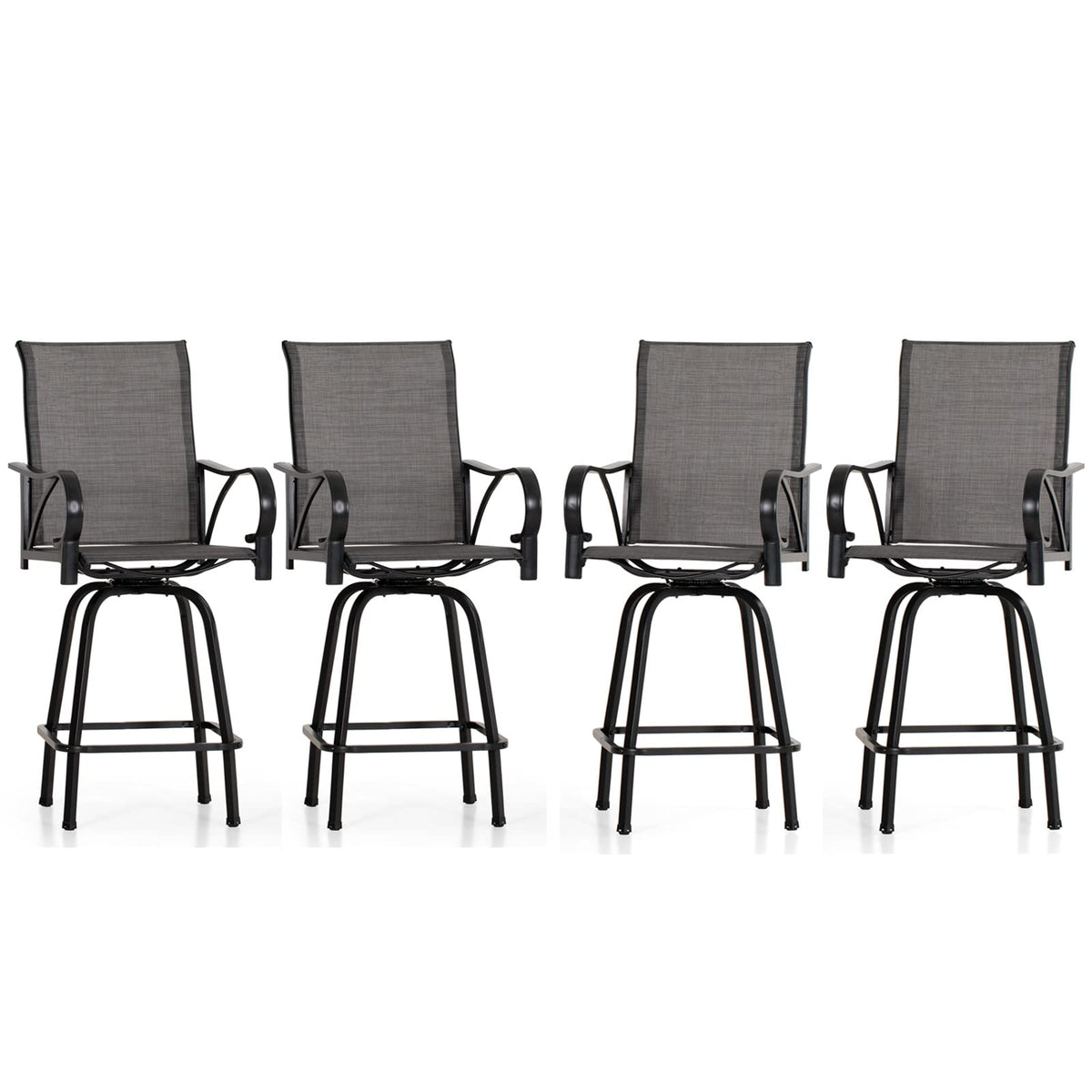 Set of 4 Swivel Outdoor Bar Stools F7087