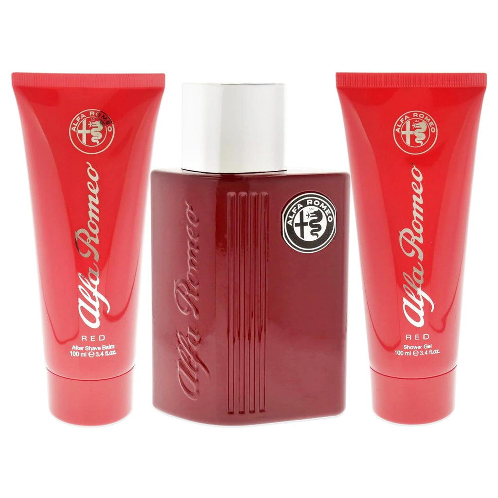 Red 4.2 oz EDT Spray, 3.4 oz Shower Gel, 3.4 oz After Shave Balm 3 Pc Gift Set F336493