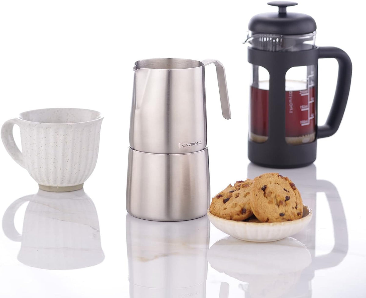 34 oz Stainless Steel French Press and Creamer Sugar Bowl Set U48905
