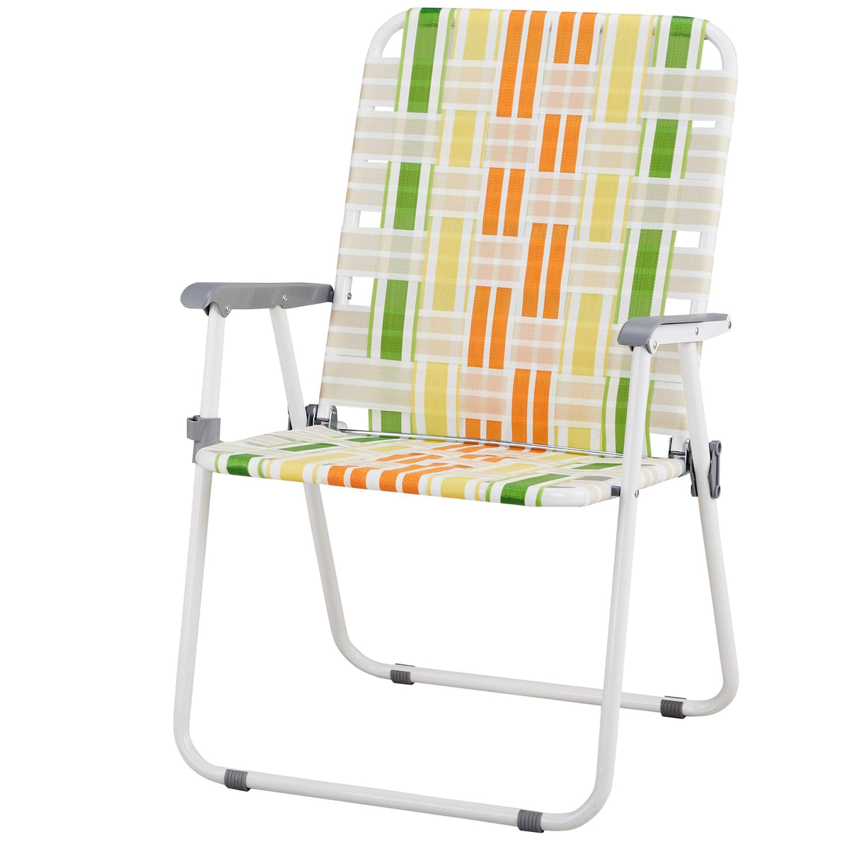 Yellow & Green Folding Lawn Chairs Set of 2 M55377