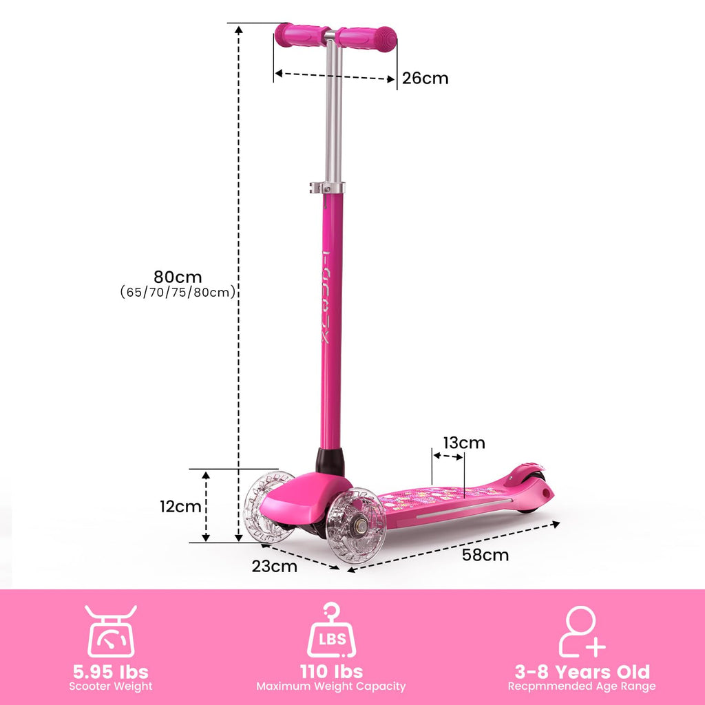 3-Wheel Kids Scooter with Light-Up Deck and Wheels Z894
