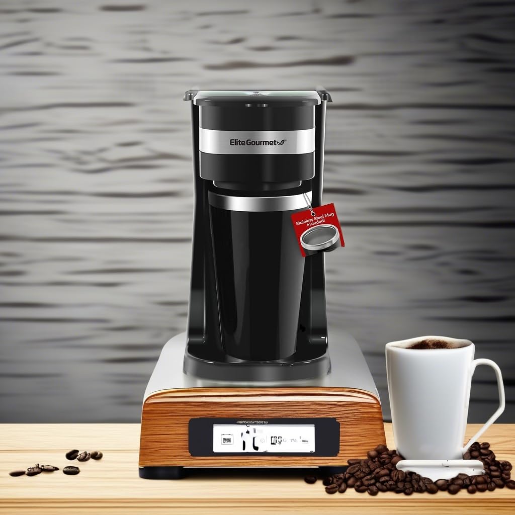 Black Single-Serve Compact Coffee Maker I114623