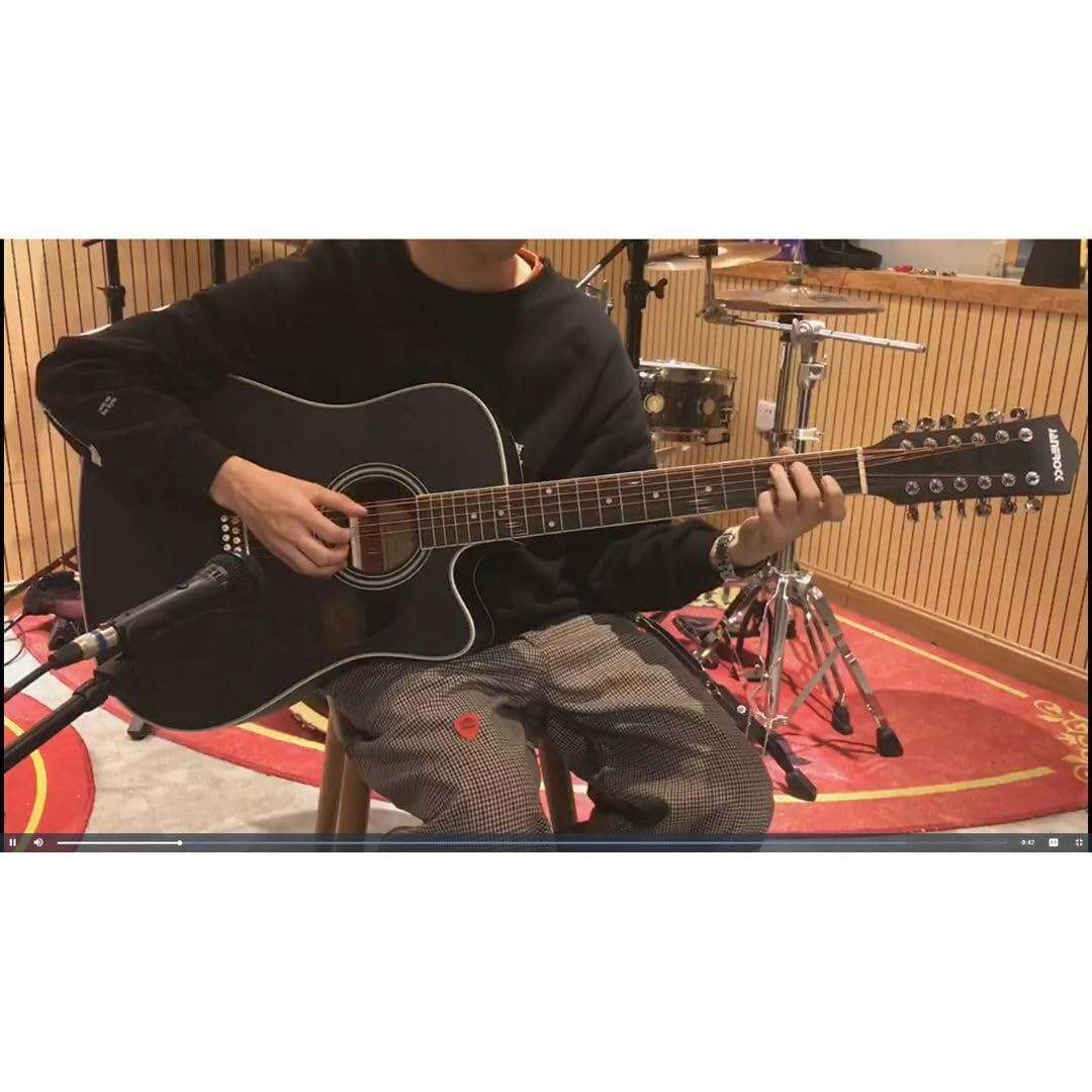 12-string Acoustic-electric Guitar Black B8405