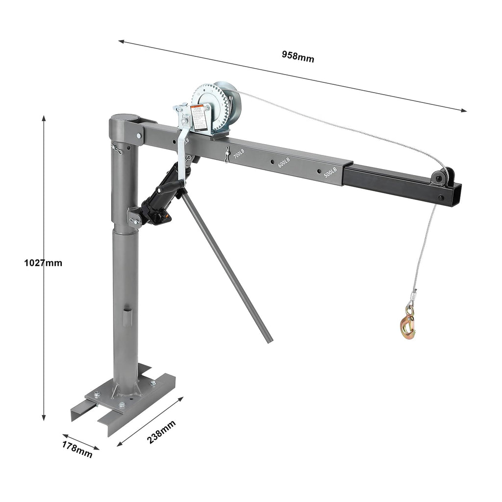1000 LBS Hydraulic Pickup Truck Crane Hoist R739191