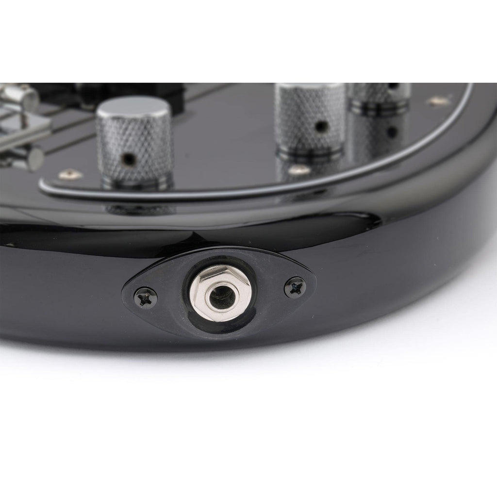 Black Curved Recessed Oval Guitar Jack Plate I49991
