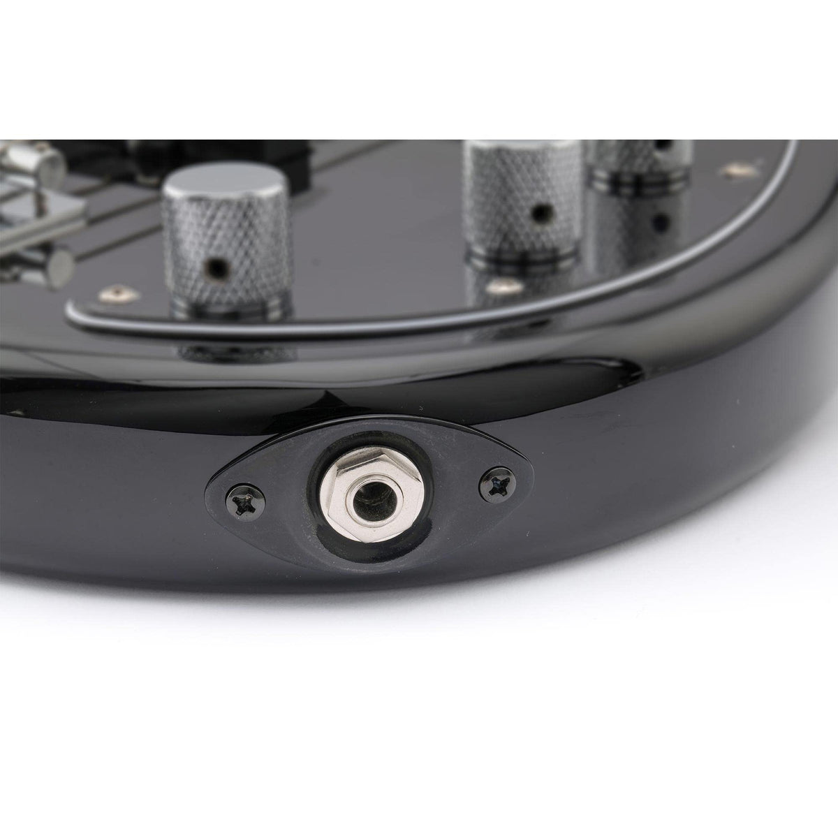 Black Curved Recessed Oval Guitar Jack Plate I49991