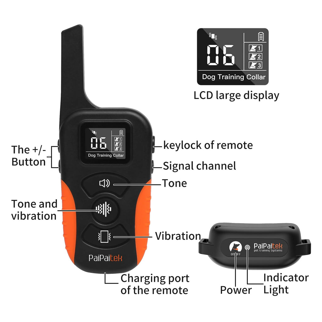 Vibration & Beep Dog Training Collar with Remote U65458