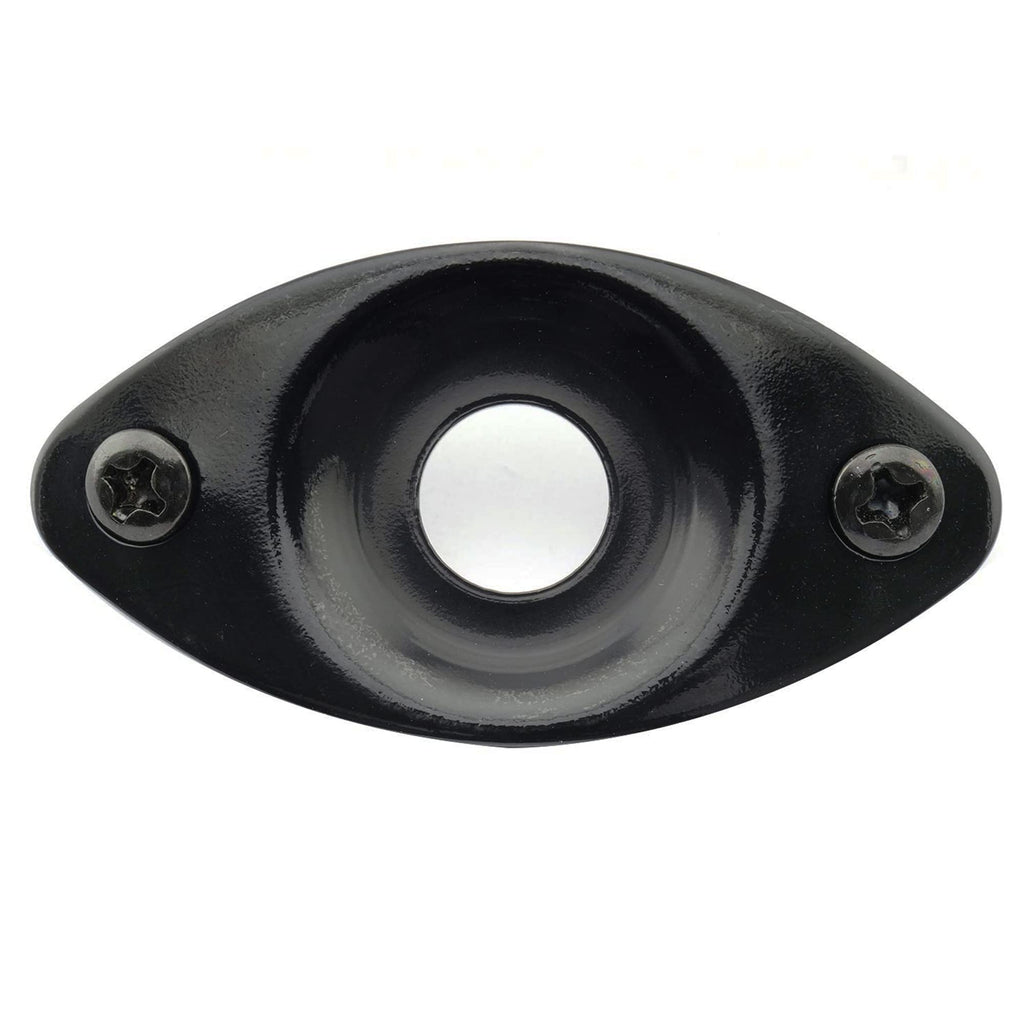 Black Curved Recessed Oval Guitar Jack Plate I49991
