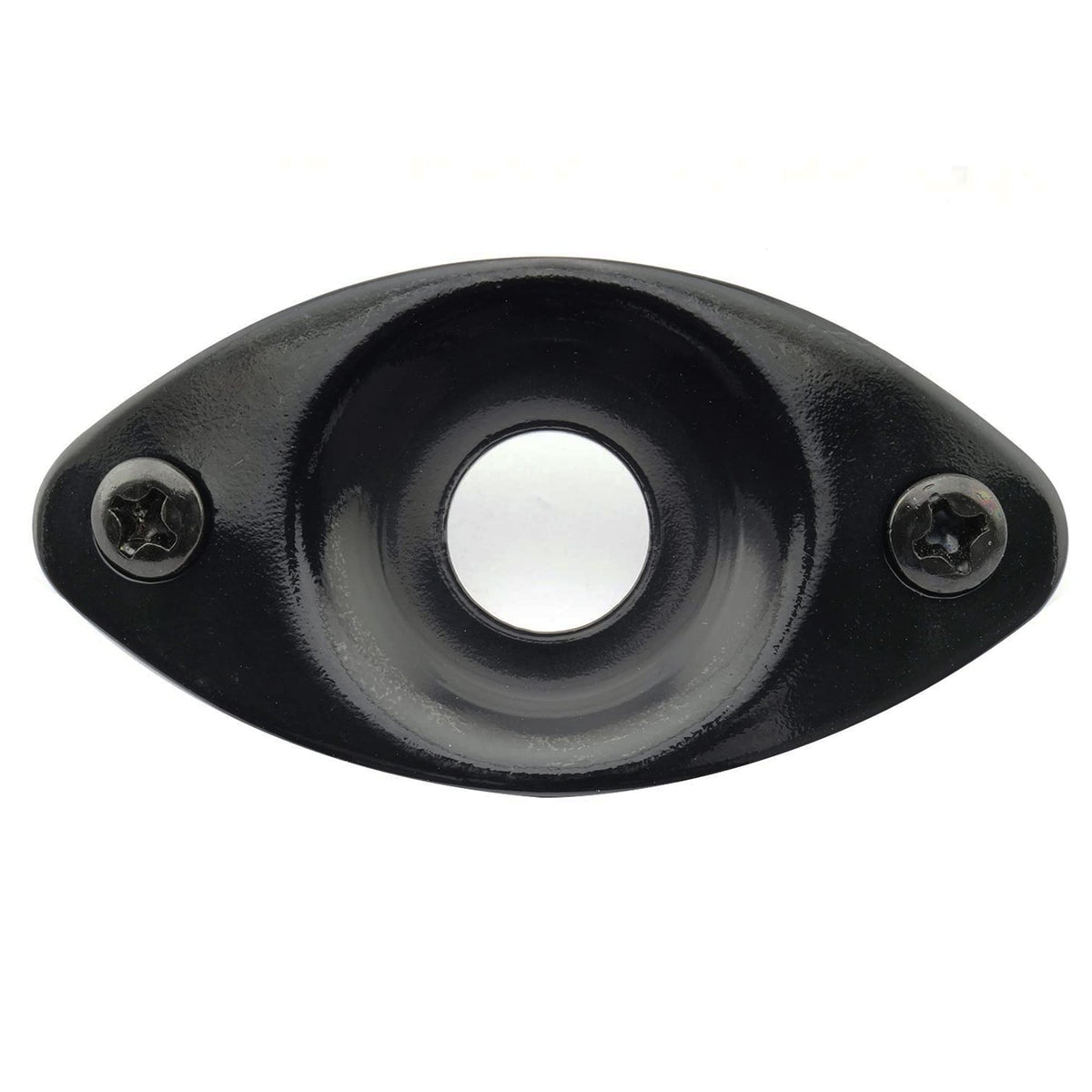 Black Curved Recessed Oval Guitar Jack Plate I49991