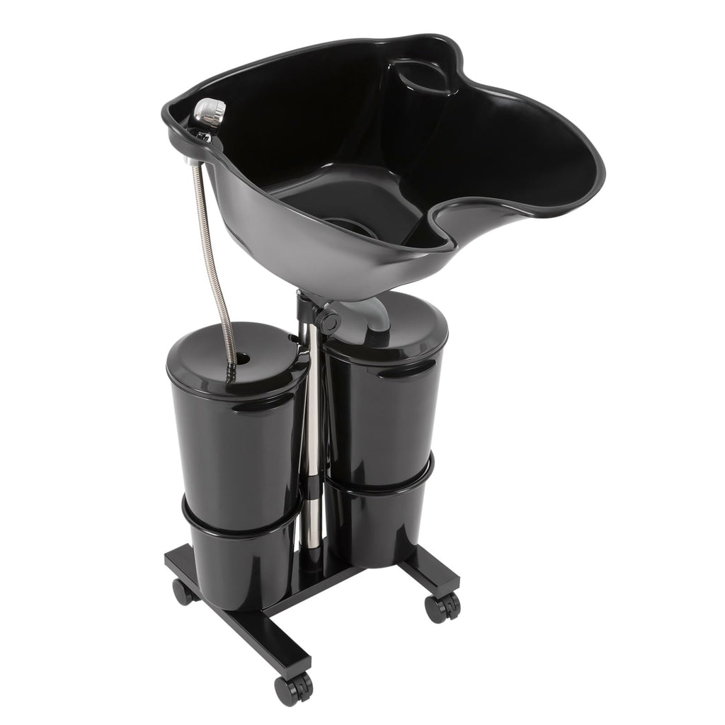 Portable Shampoo Bowl with Electric Pump, Adjustable Height, Dual Bucket Design H95535