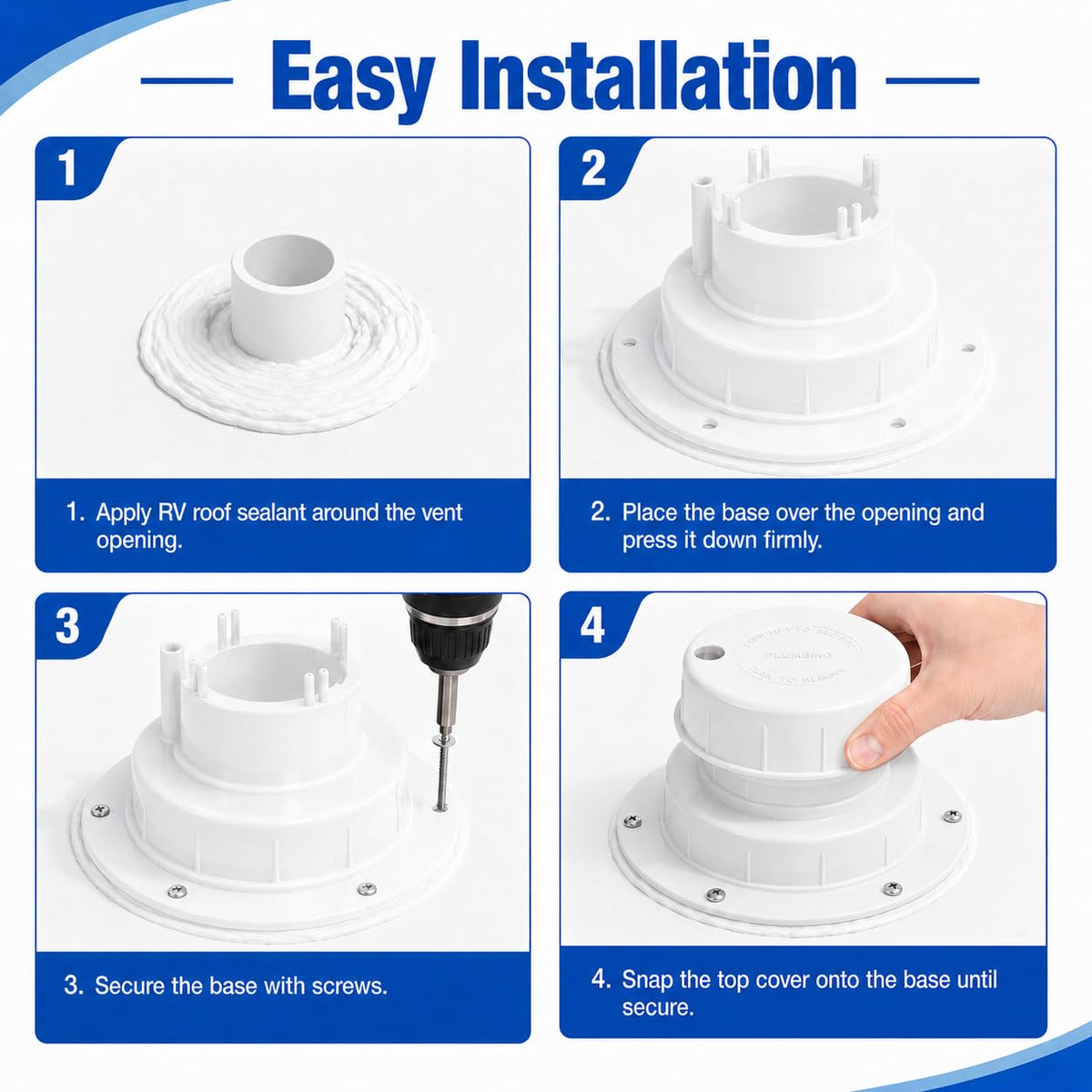 RV Plumbing Vent Caps 1 to 2 3/8" Pipe G205