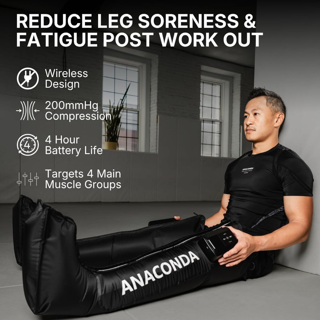Wireless Leg Compression Boots with 4 Sequential Zones, 3 Modes, 4-Hour Battery D27606
