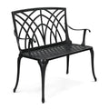 38" Black Metal Outdoor Bench P9996