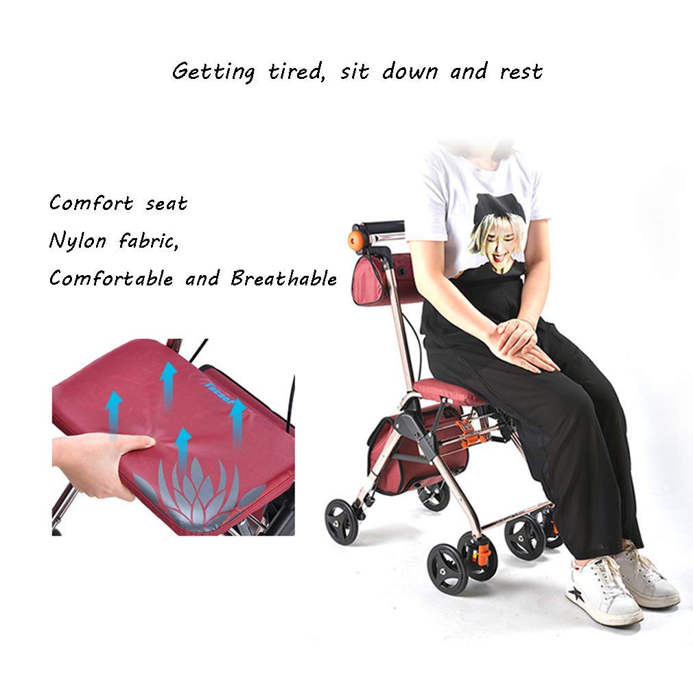 4 Wheels Foldable Rollator Walker with Seat J7041