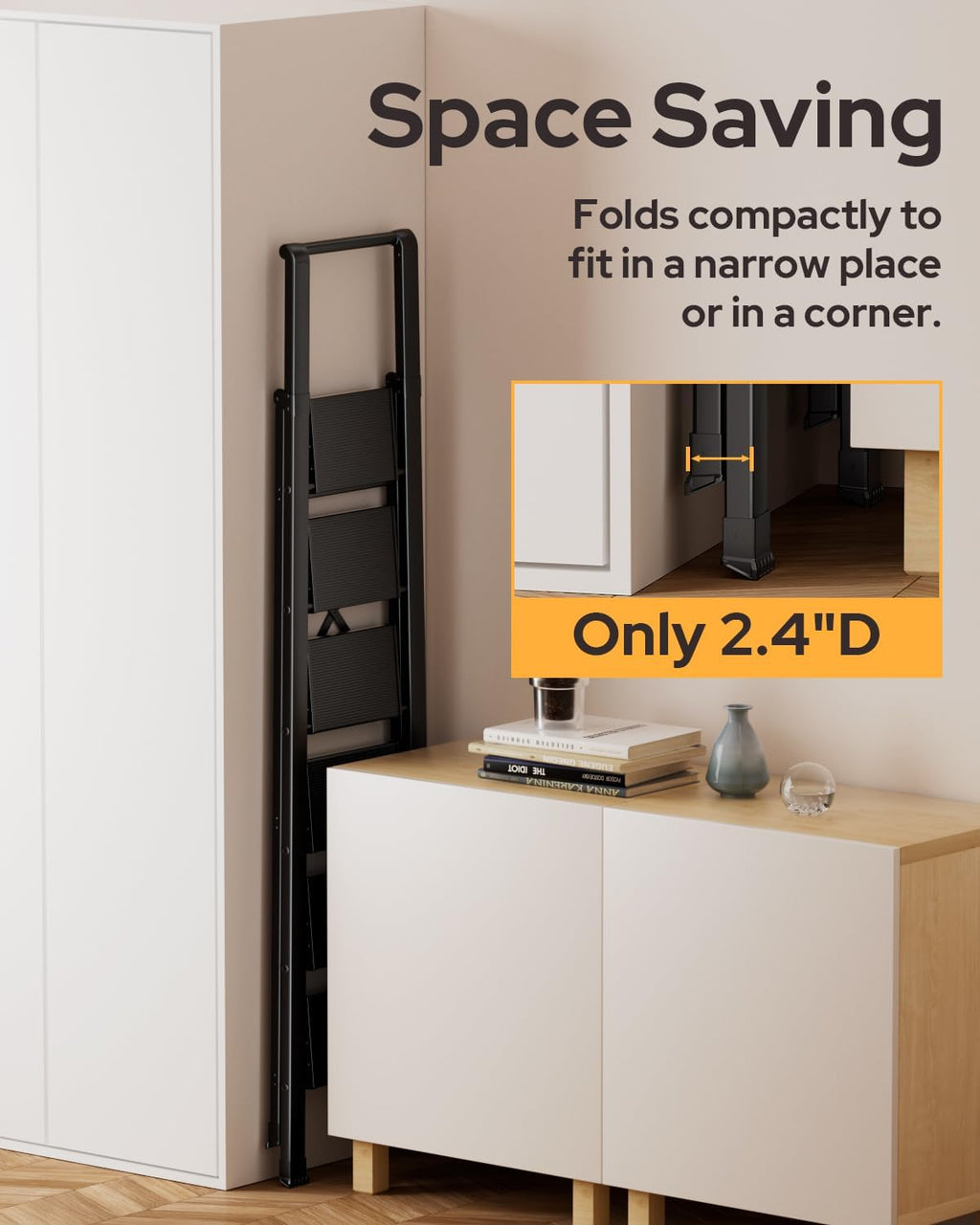 Black Foldable 6 Step Ladder A602