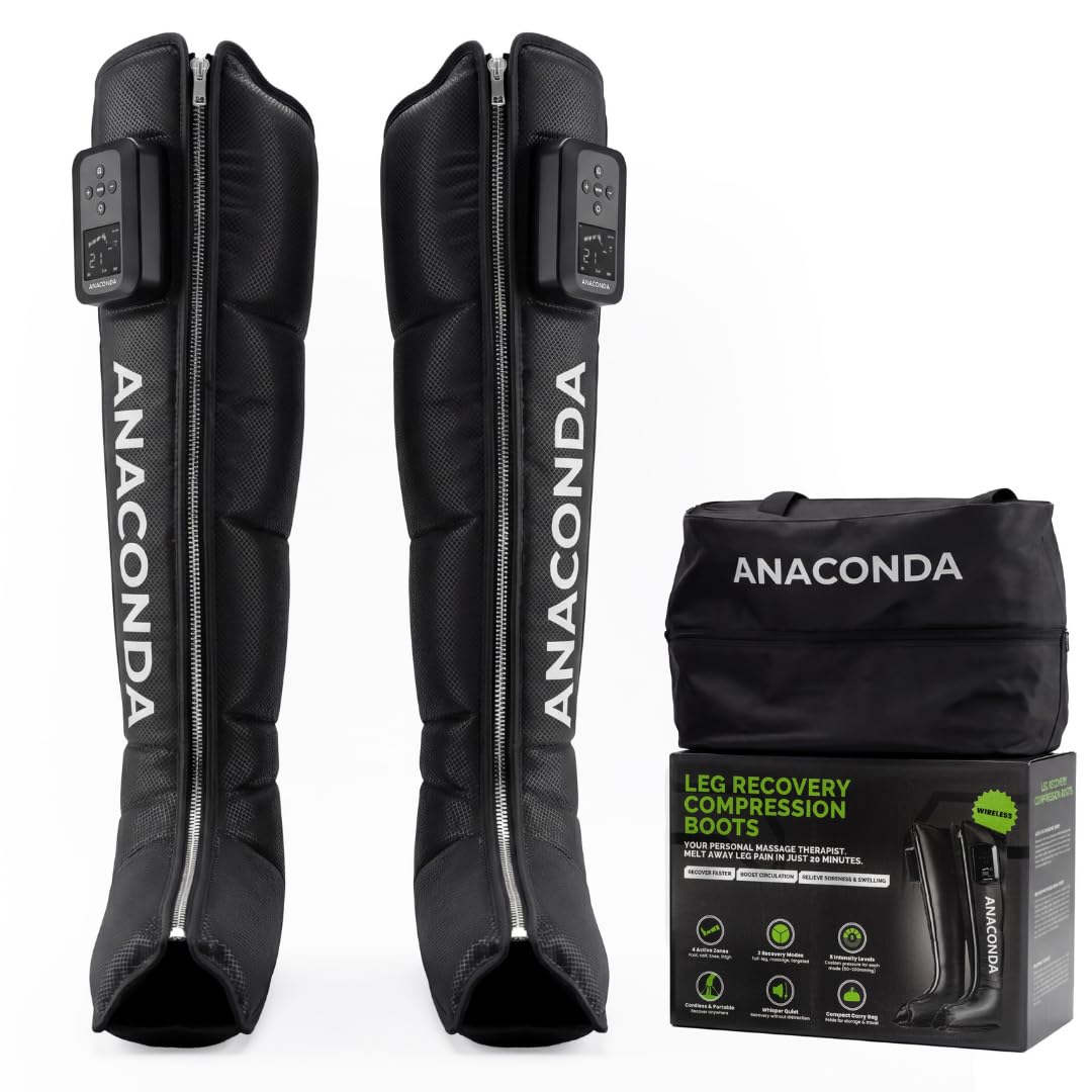 Wireless Leg Compression Boots with 4 Sequential Zones, 3 Modes, 4-Hour Battery D27606