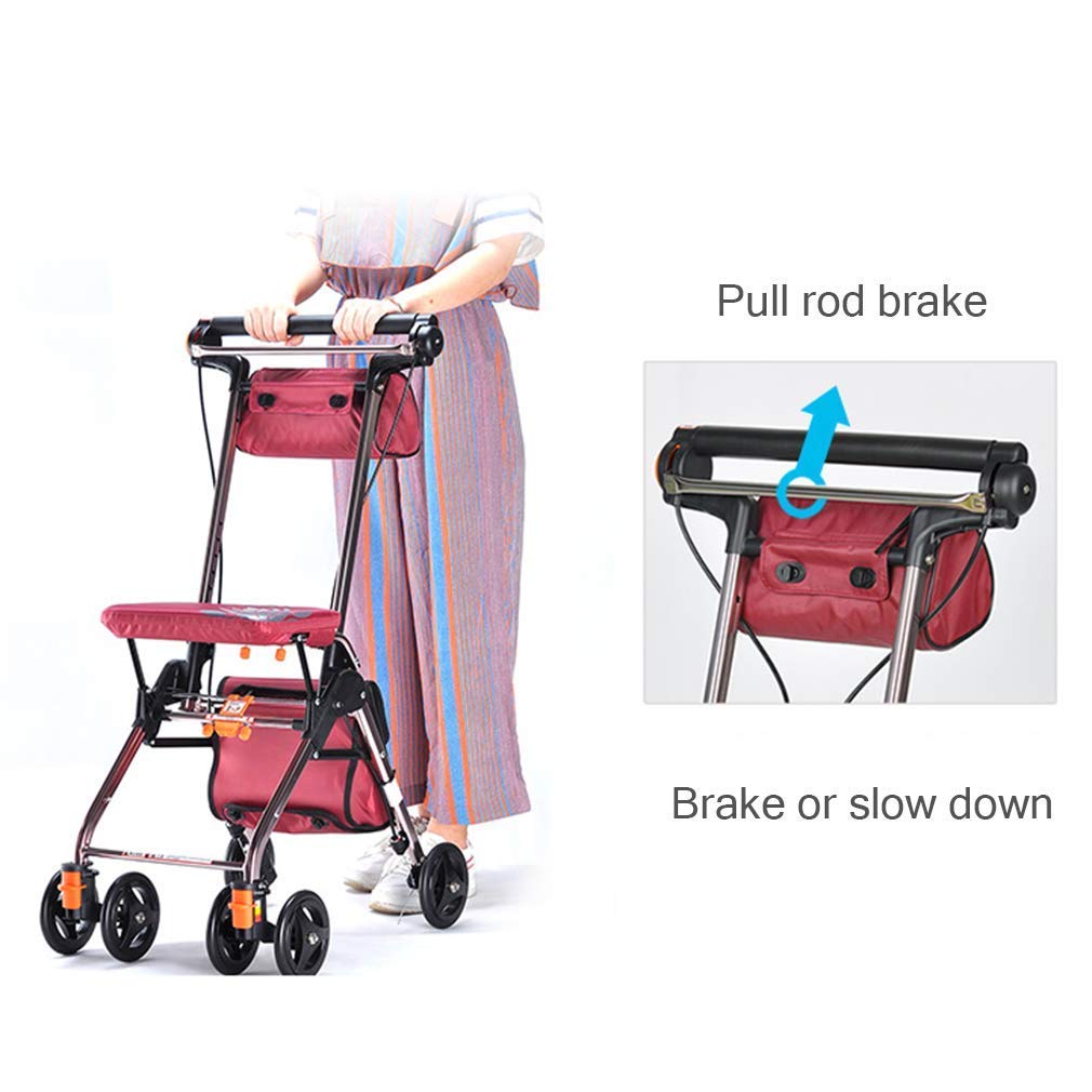 4 Wheels Foldable Rollator Walker with Seat J7041