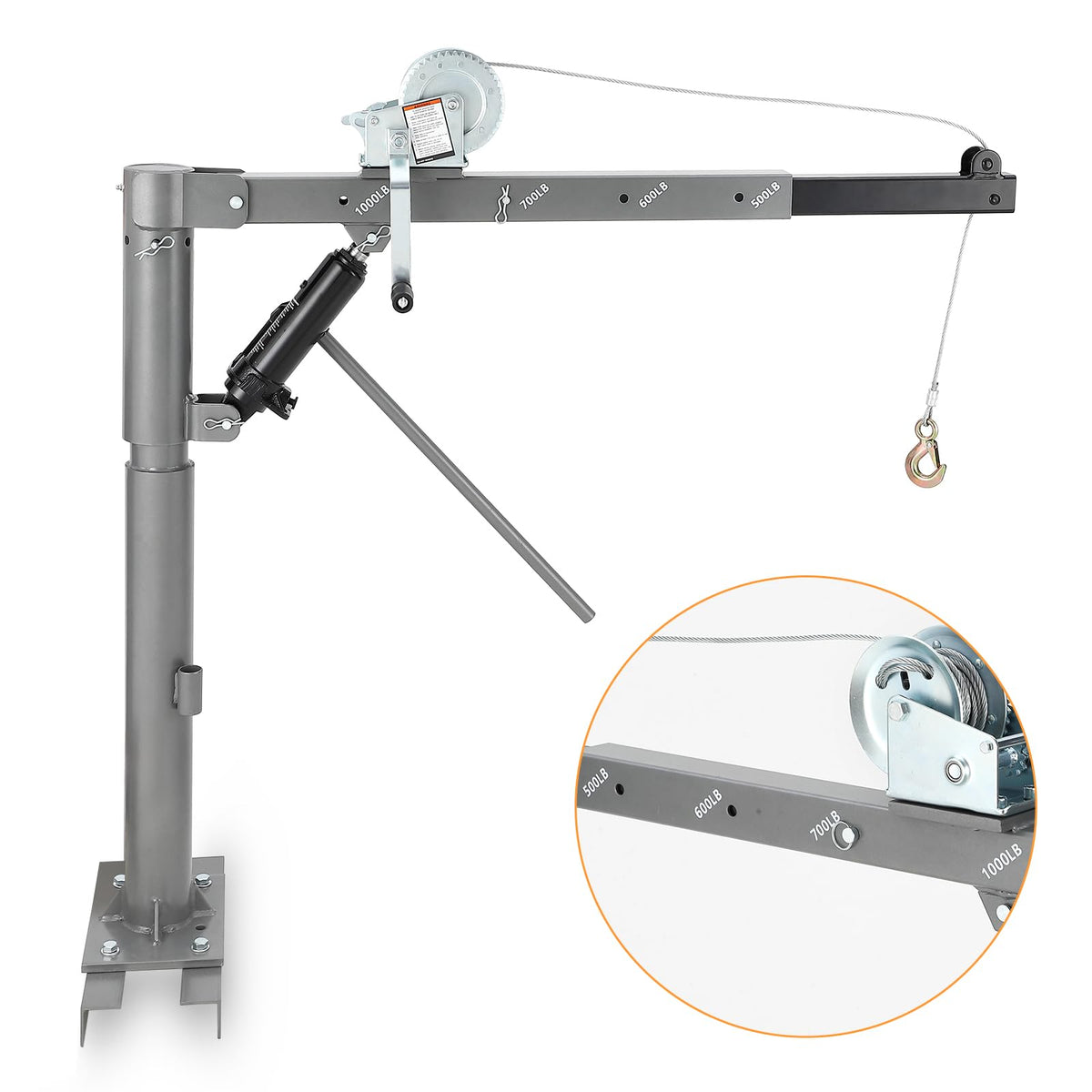 1000 LBS Hydraulic Pickup Truck Crane Hoist R739191