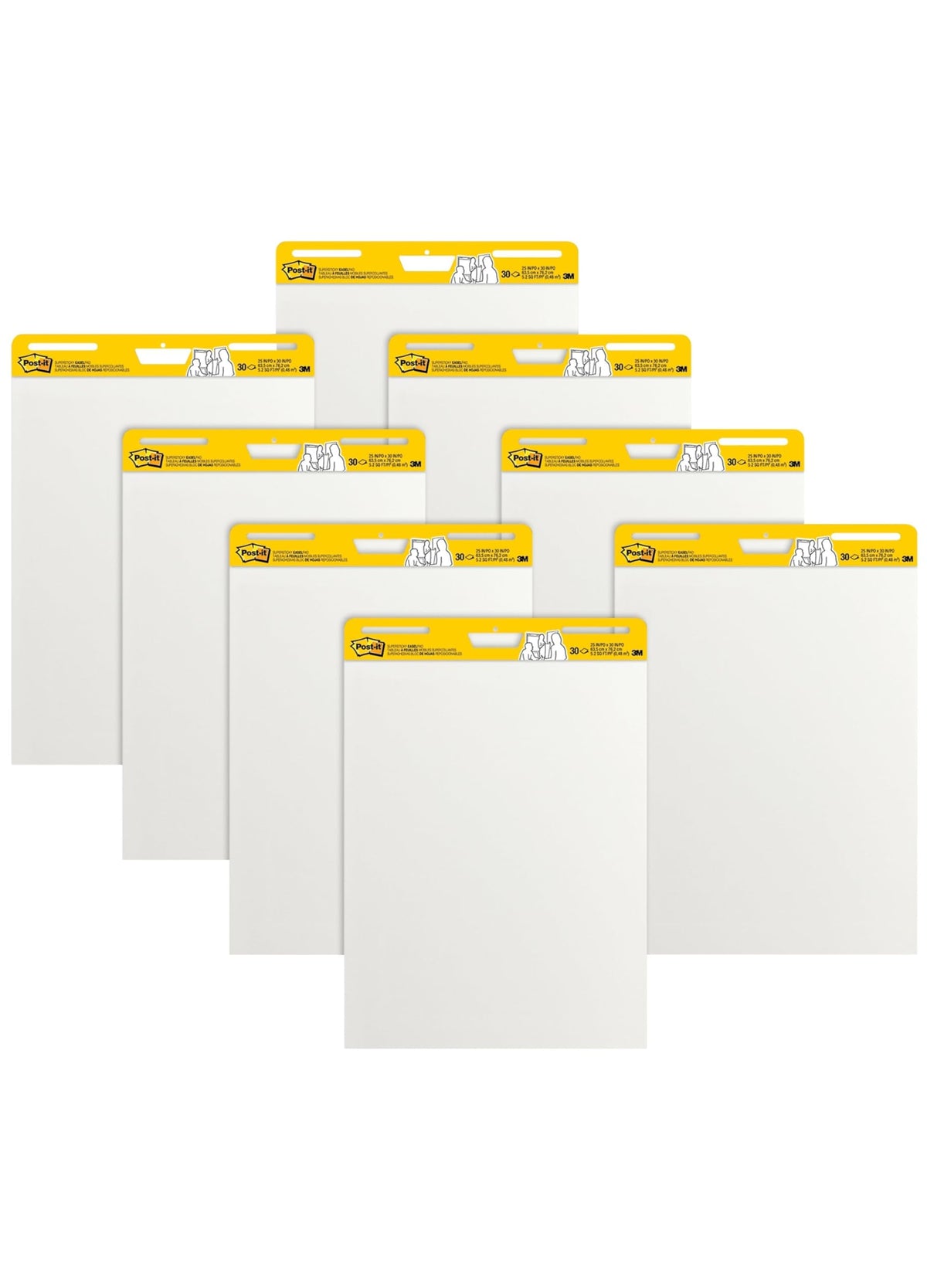 Super Sticky Easel Pad 25-Inch x 30-Inch White 8/Pack T713307