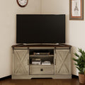 Corner TV Stand with Sliding Barn Door & Removable Shelves F2511