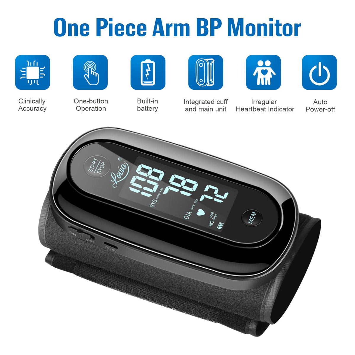 Upper Arm Blood Pressure Monitor with 9-14 Inch Cuff H8842