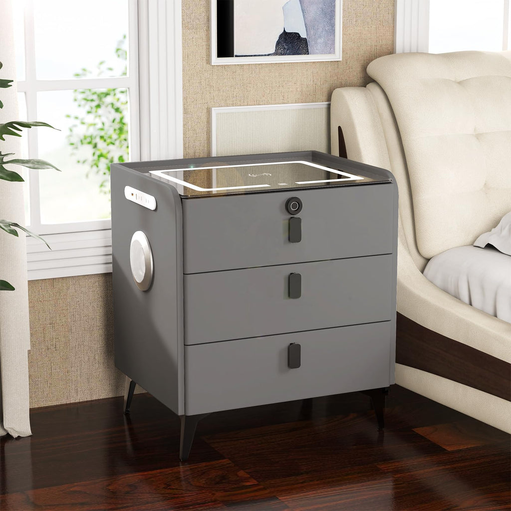 Wireless Charging Fingerprint Lock Nightstand Q248