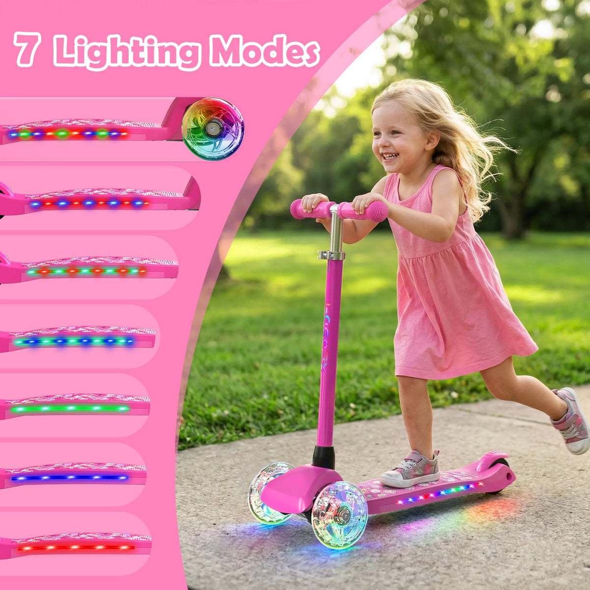 3-Wheel Kids Scooter with Light-Up Deck and Wheels Z894