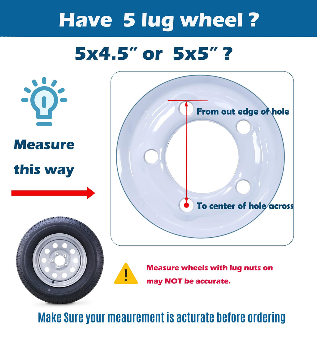 Trailer Tire Wheel ST205/75R15 8-Ply Silver Mod Rim M852137