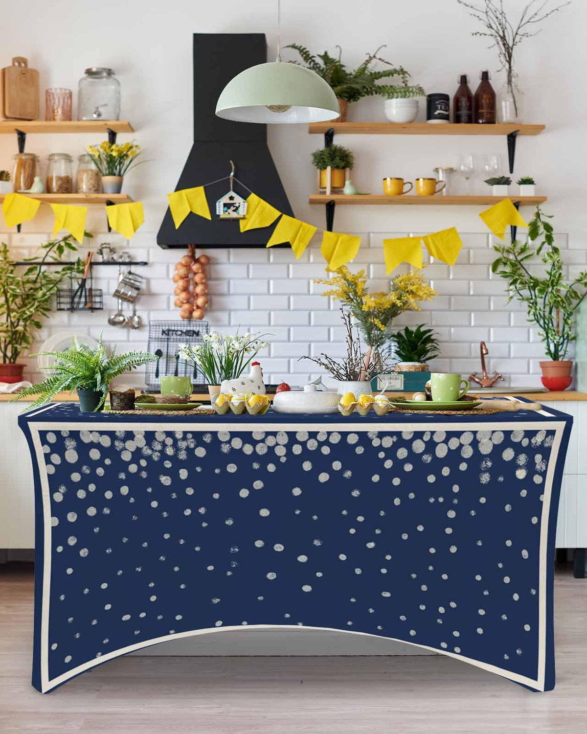Silver Speckle Spandex Table Cloth for 6FT X8381