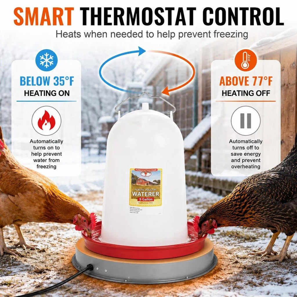 Heated Chicken Waterer 5 Gallon 125W V603