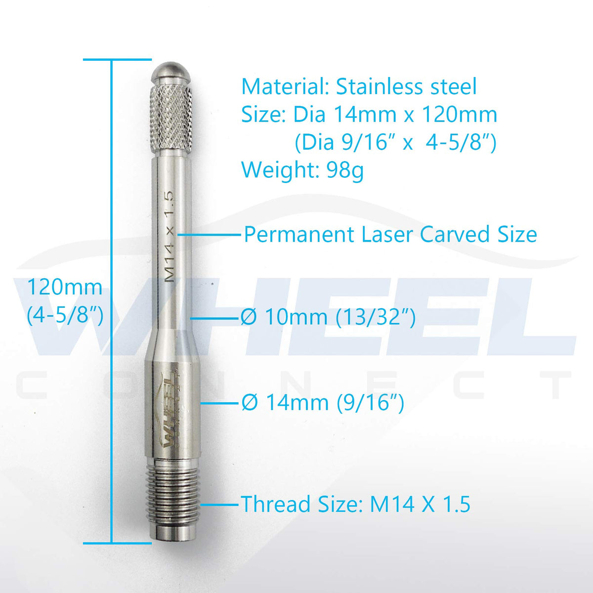 M14X1.5 Stainless Steel Wheel Alignment Pin I12271