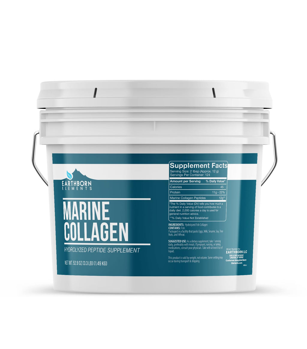 Hydrolyzed Marine Collagen Peptides Powder Dietary Supplement 52.8 Ounce C22352