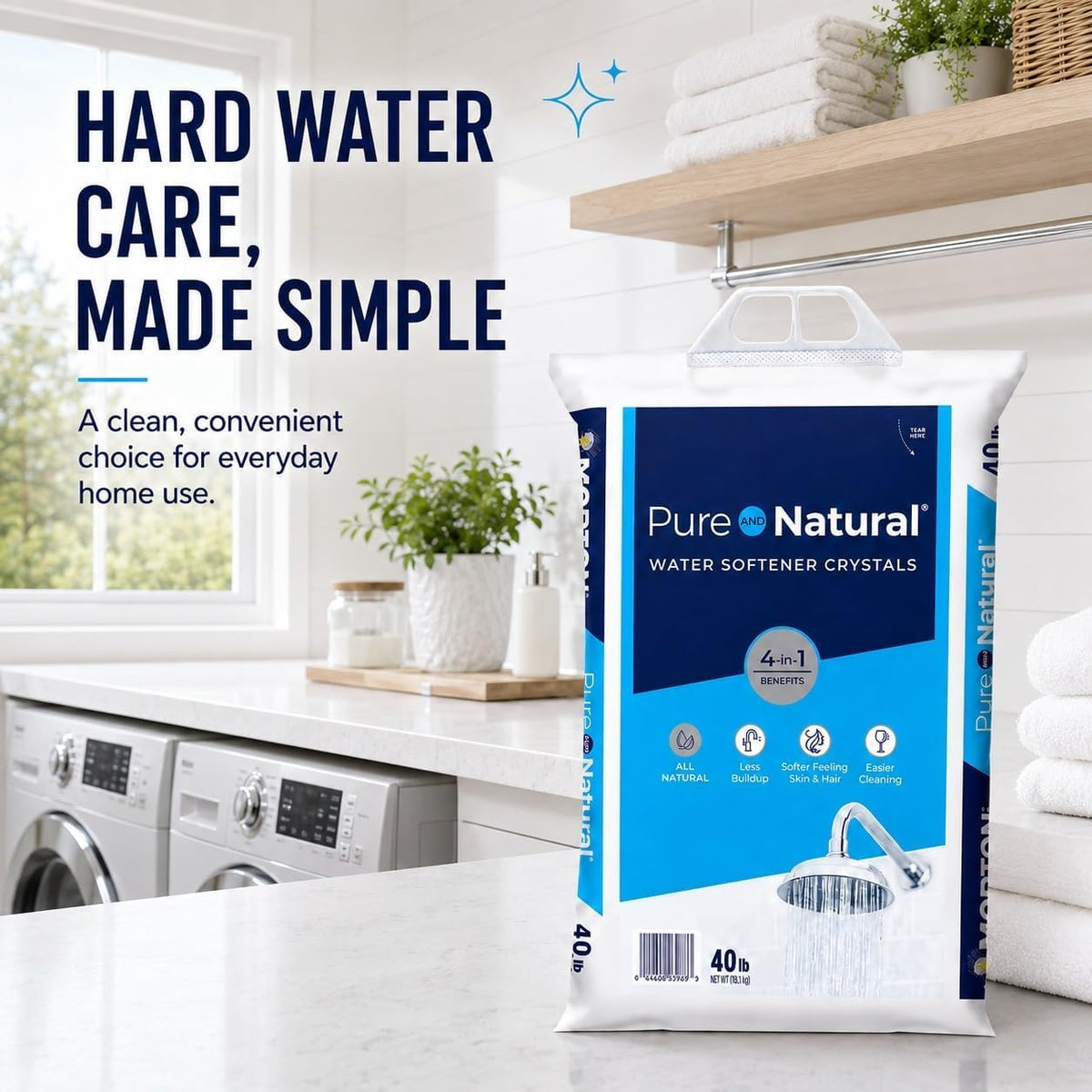 Natural Water Softener Salt Crystals 40 lb Bag 3 Pack E883