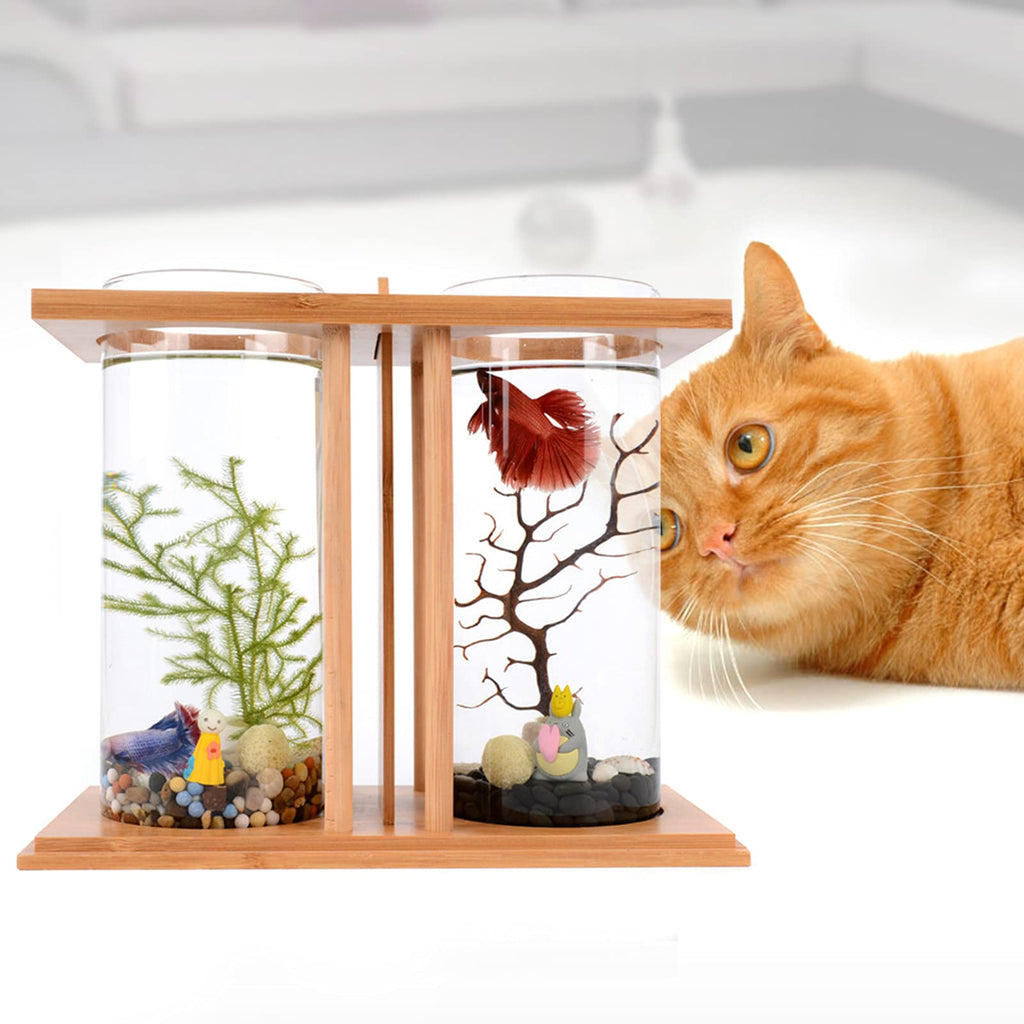 Bamboo Desktop Aquarium with LED Light K6681
