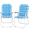 Set of 2 Blue Webbed Folding Patio Chair D61938