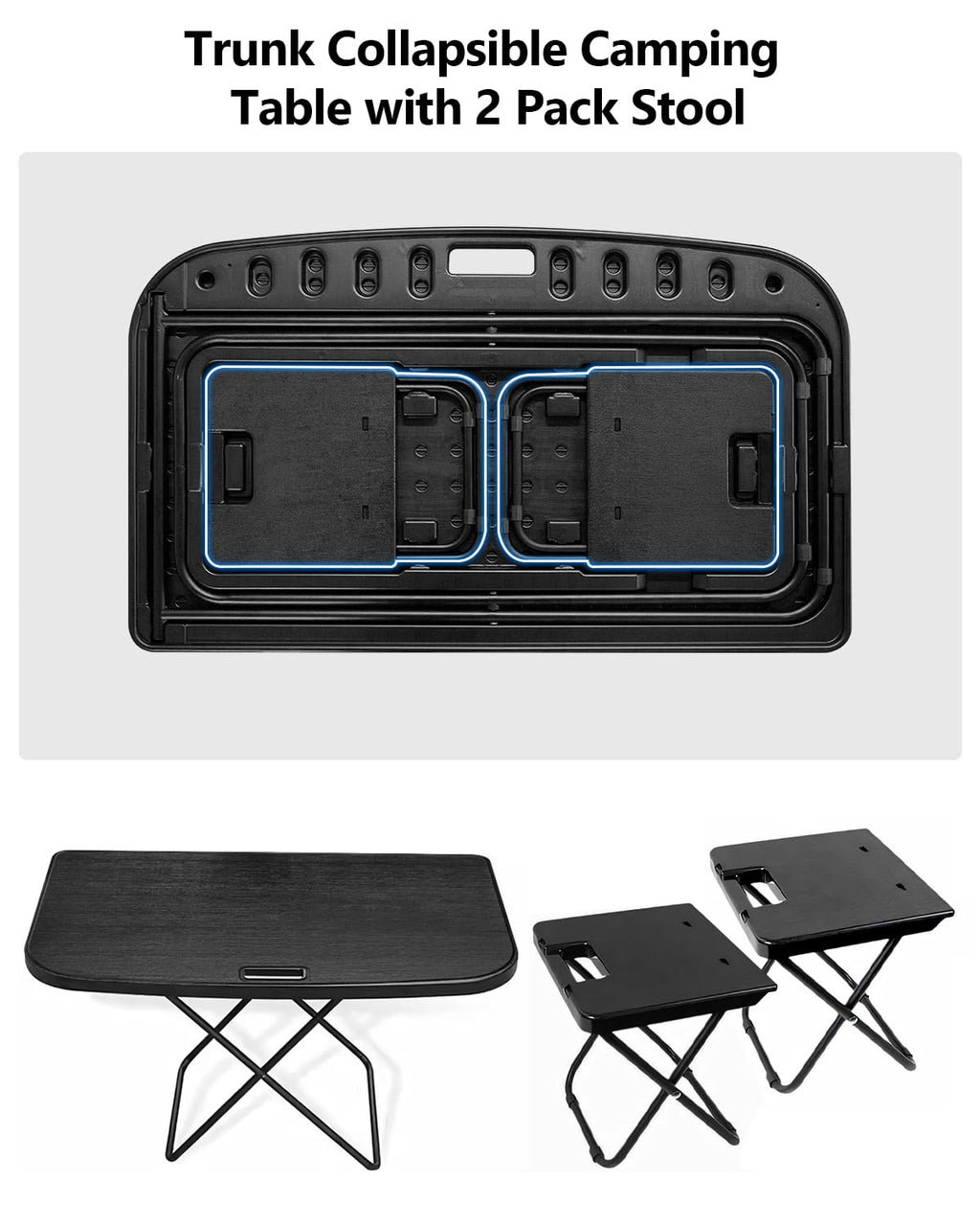 Portable Folding Camping Table with 2 Pack Chair U342