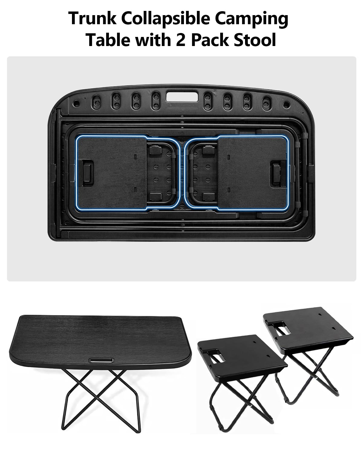 Portable Folding Camping Table with 2 Pack Chair U342