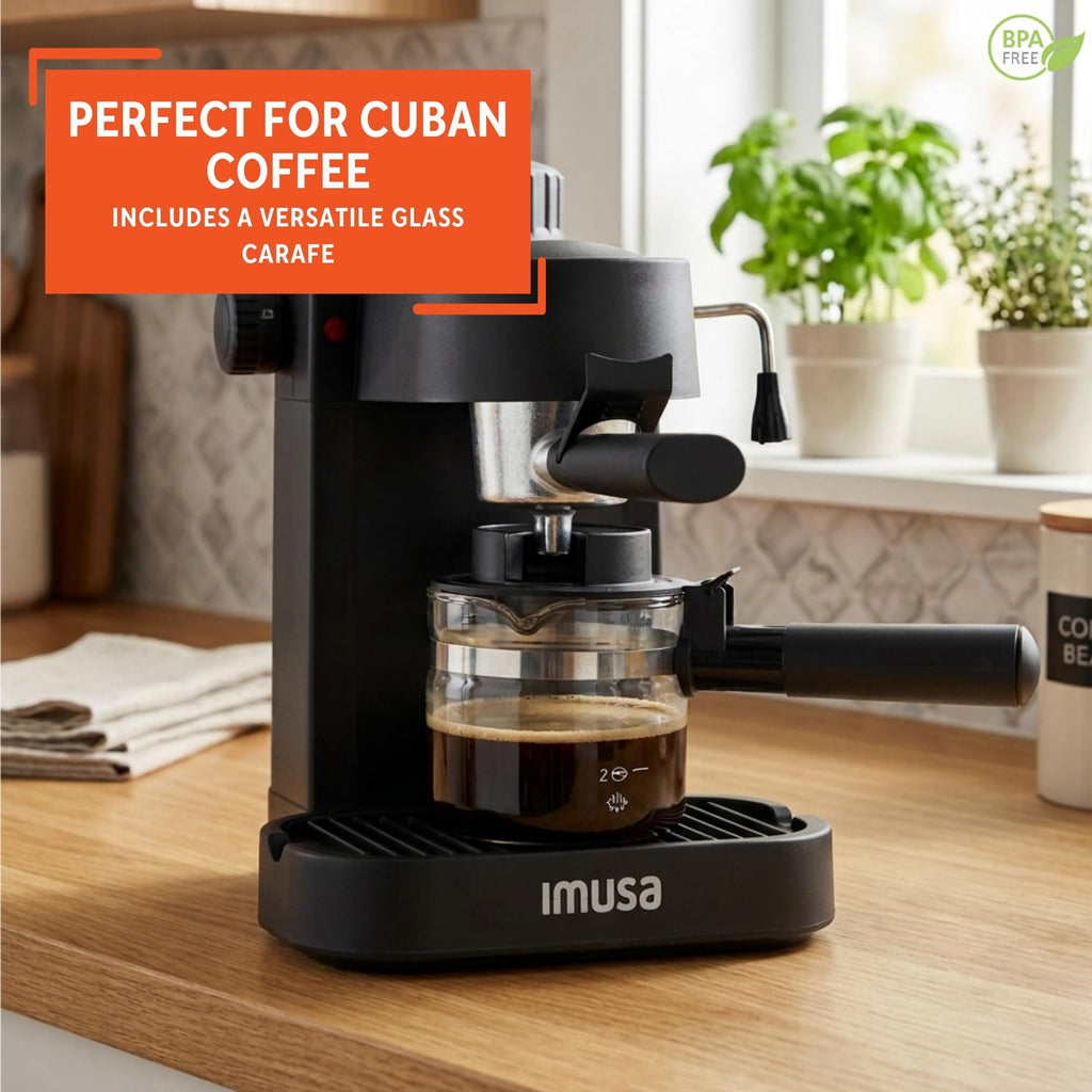 4 Cup Electric Espresso Cappuccino Coffee Maker, Black J917789