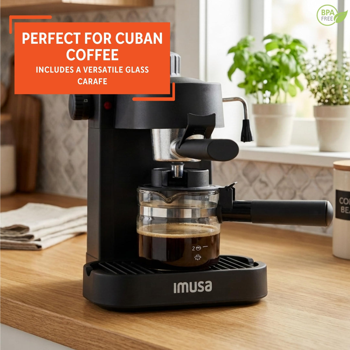 4 Cup Electric Espresso Cappuccino Coffee Maker, Black J917789