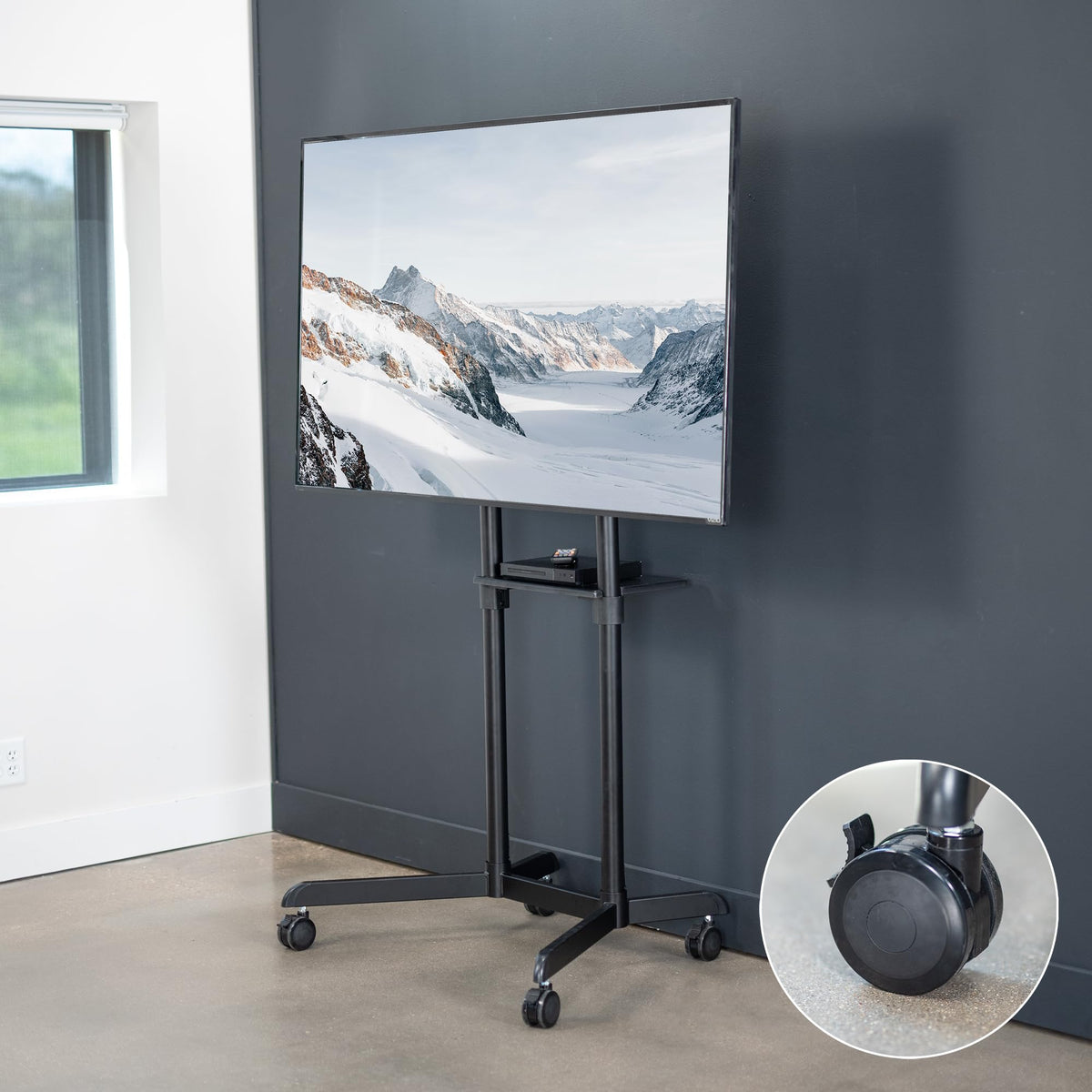 Black Mobile TV Cart for 32 to 88 inch Screens Z310