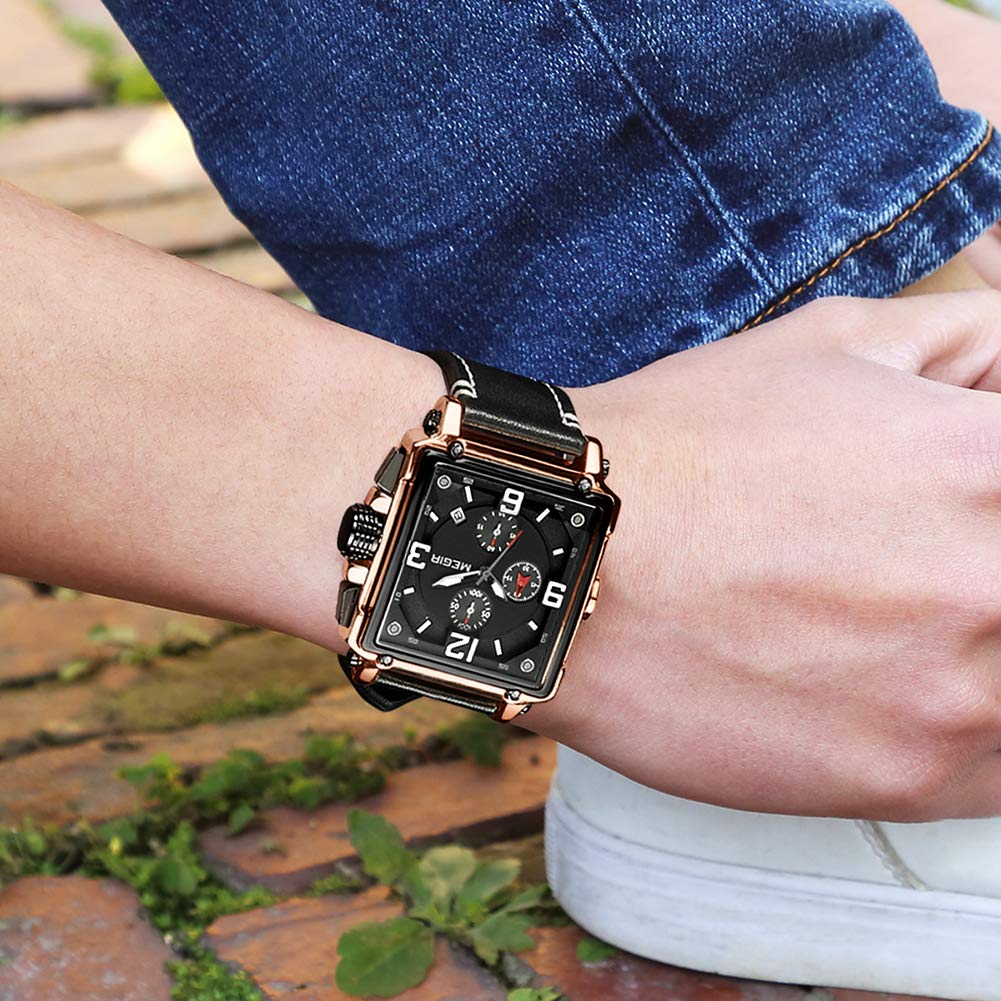 Men's Analogue Luminous Quartz Watch with Leather Strap H234618