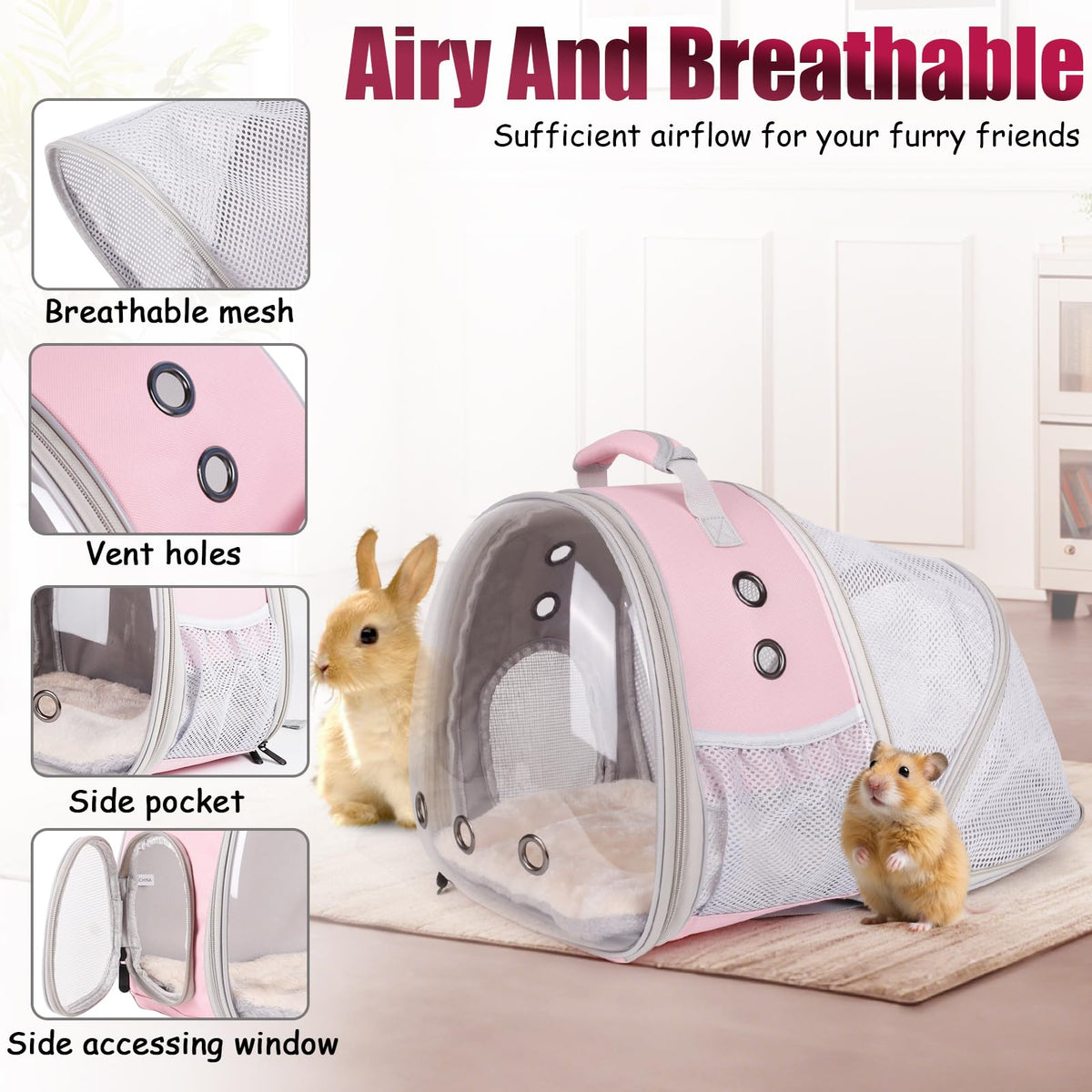 Expandable Breathable Pet Carrier Backpack E219